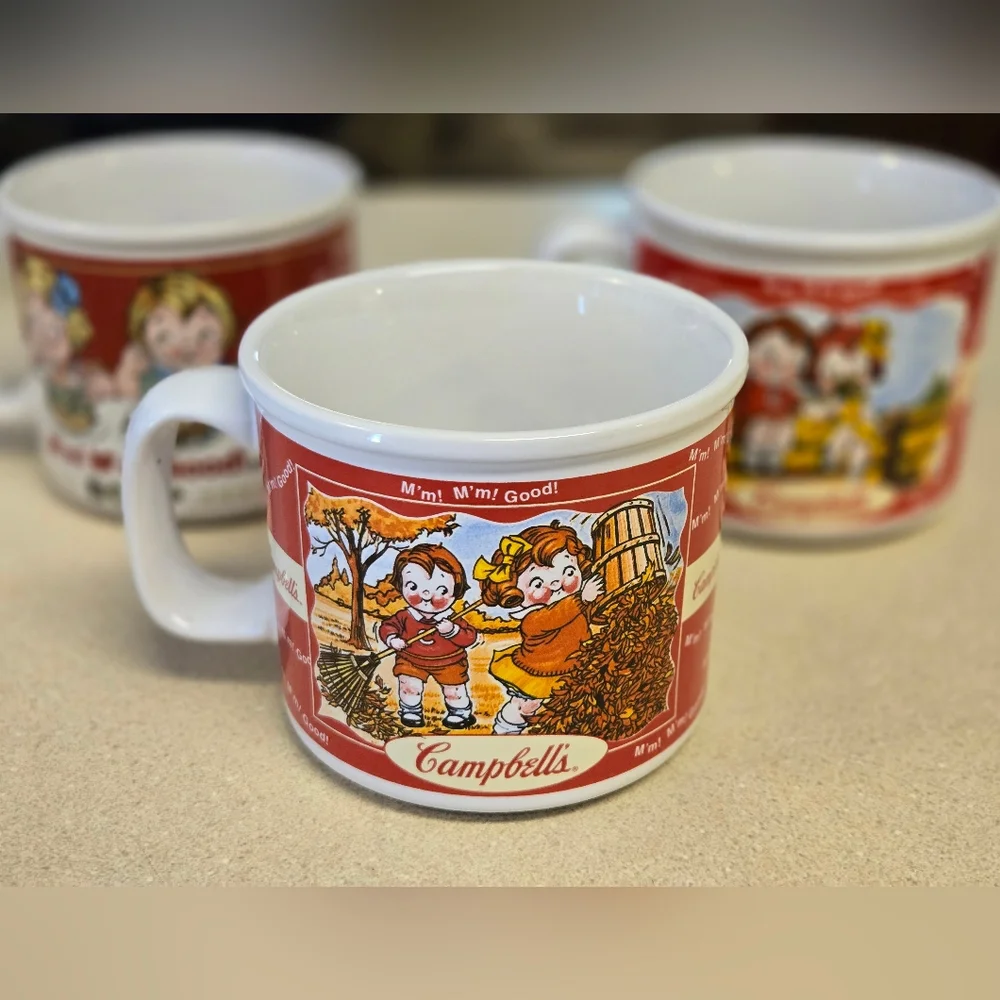 Campbell's kids mugs set of 4 Vintage season scenes